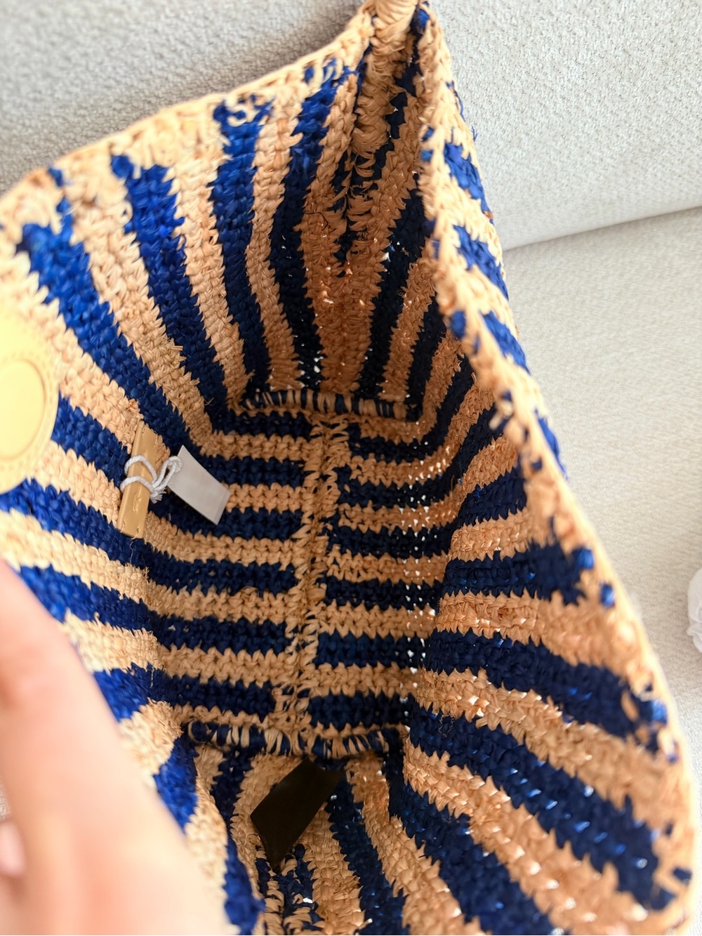 Madewell Striped Woven Shoulder Bag in Natural & Navy - Picture 7 of 9